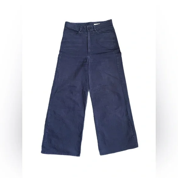 Laude the label Tribe alive navy blue wide leg cropped pants size 6 - Picture 4 of 4